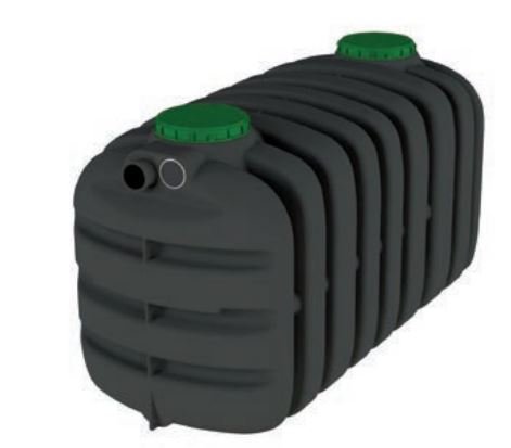 Imagen fosa séptica estanca con detalle de entrada de aguas y salida de la toma de aireación