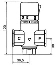 VÁLVULA MEZCLADORA TERMOSTÁTICA 3/4" PRESTO 99400