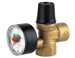 [283805310] VALVULA SEGURIDAD PRESCOMANO CON MANOMETRO 3bar H-H 1/2" WATTS